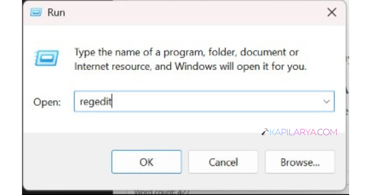 Press Windows + R, type regedit, and press Enter