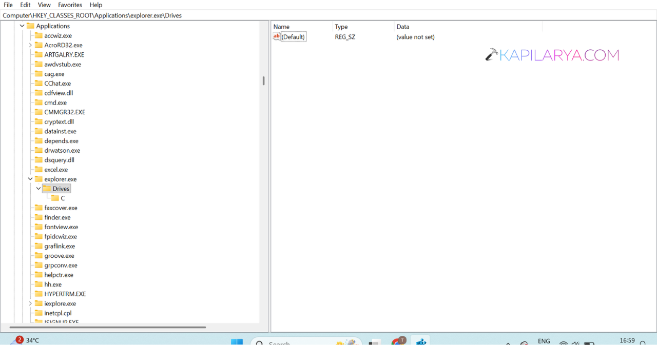 HKEY_CLASSES_ROOT\Applications\Explorer.exe\Drives