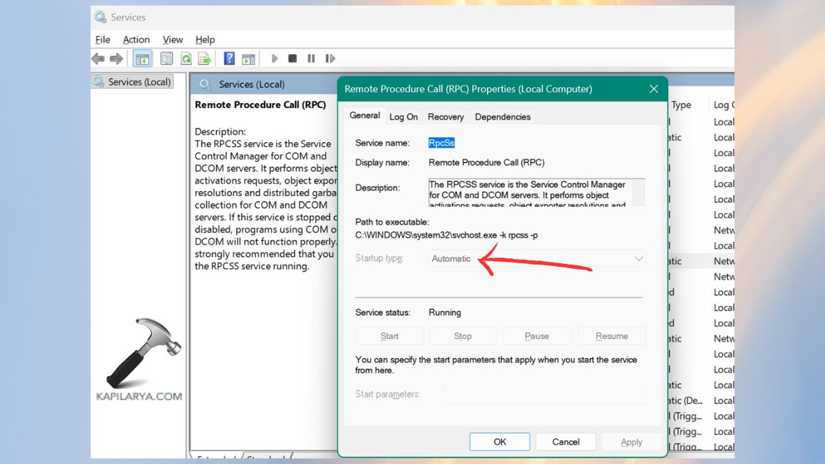 Update RPC (Remote Procedure Call) Settings