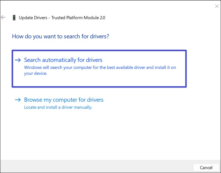 Click Search automatically