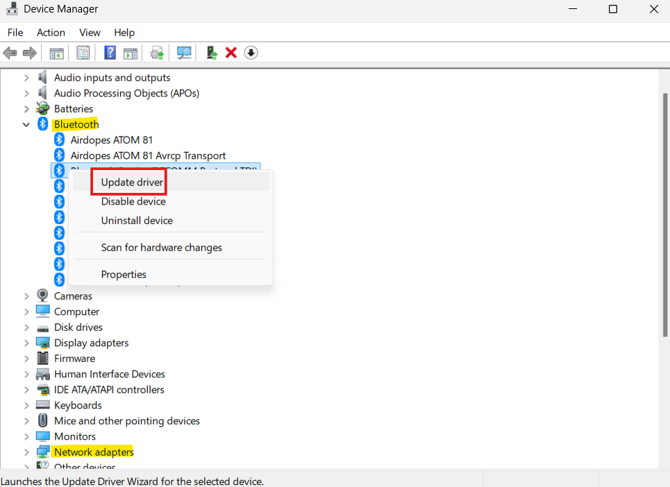 Update Wi-Fi and Bluetooth Drivers
