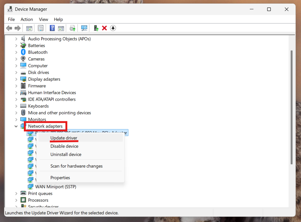 Update wifi driver: fix Wi-Fi certificate error on Windows 11
