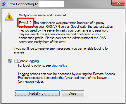 Fix VPN error 812 on Windows 11