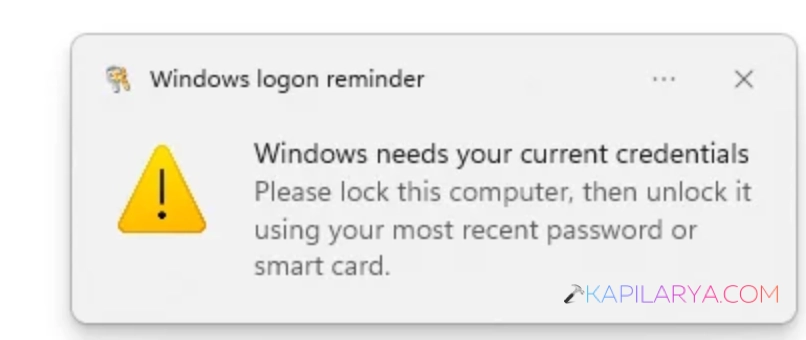Windows needs your current credentials