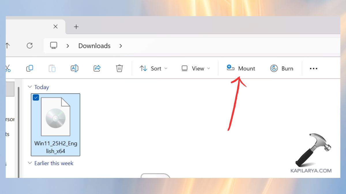 WINDOWS 11 25H2 ISO FILE MOUNT
