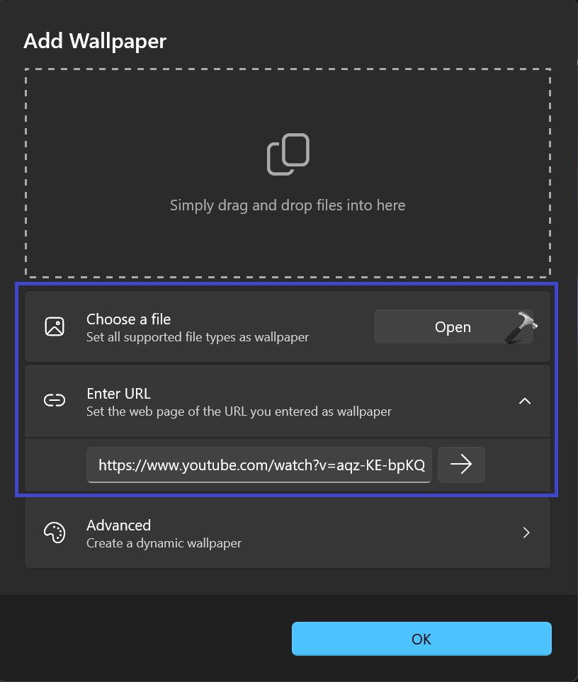 Choose a file or enter URL