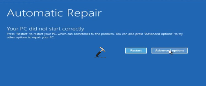 Opening advanced options
