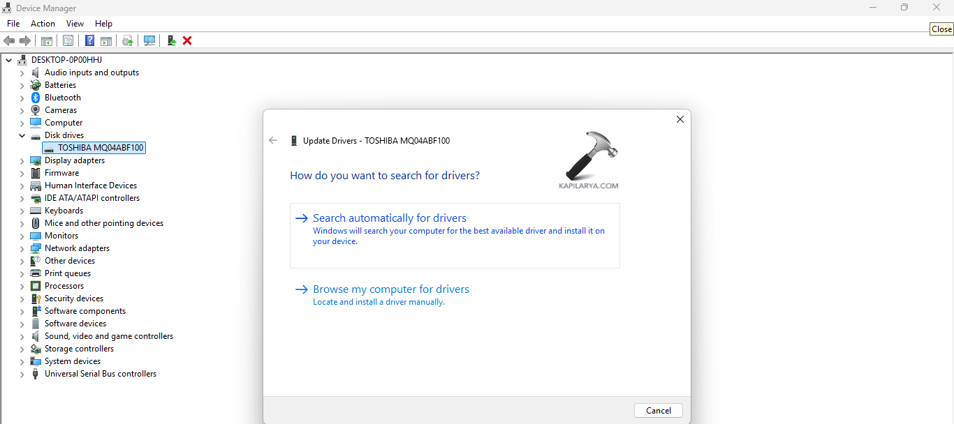 Searching automatically for drivers