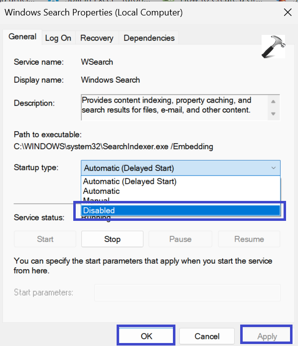 Fix: 100% Disk Usage in Windows 11 - Windows Search 1