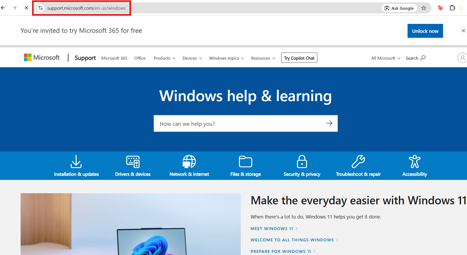 Microsoft support online: Get Help in Windows 11