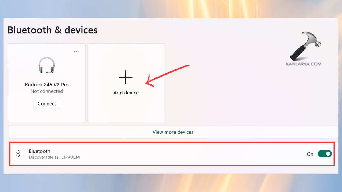 add device and enable bluetooth