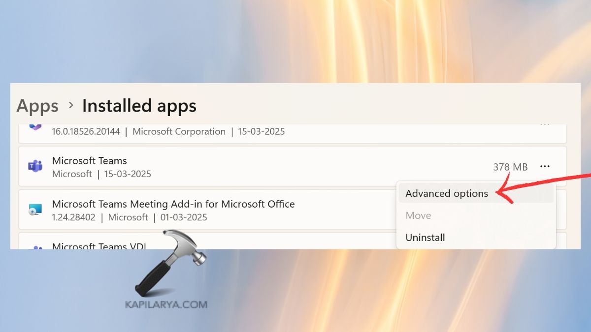 advanced options for microsoft teams