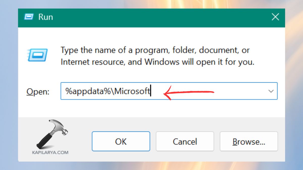 appdata microsoft run command