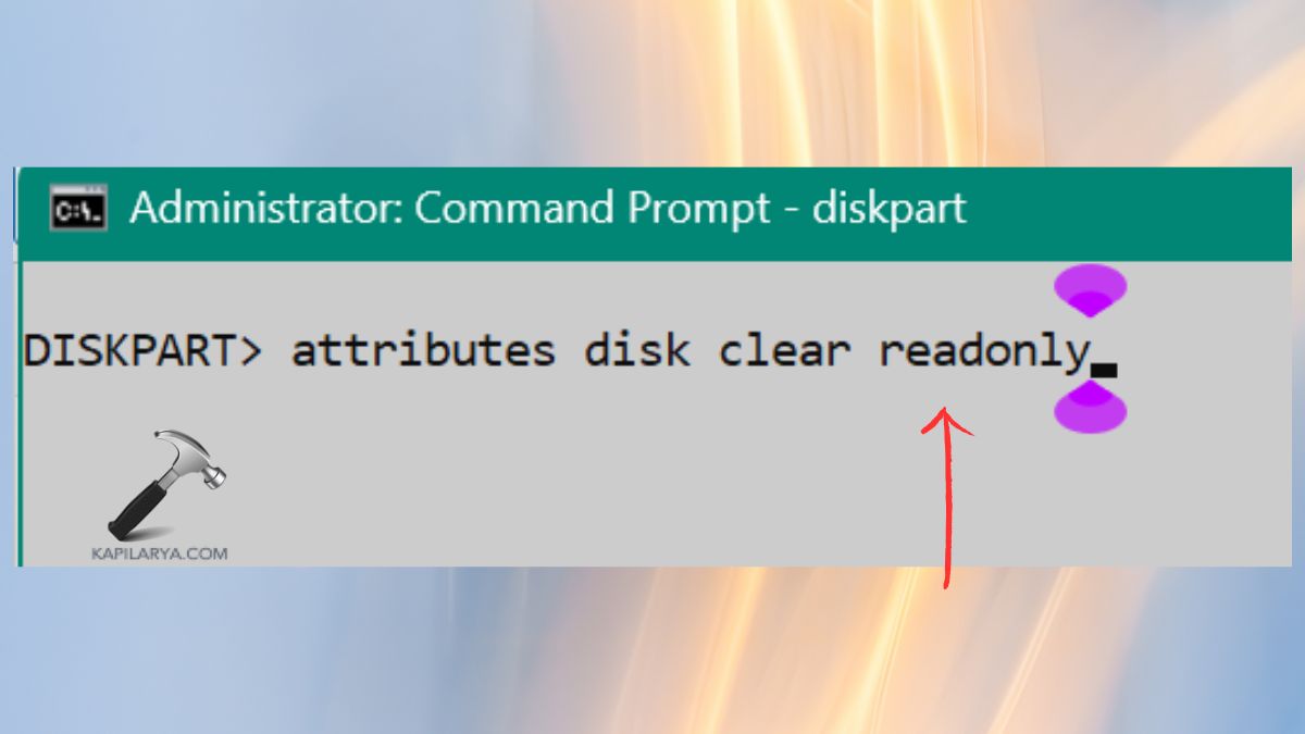 attributes disk clear readonly