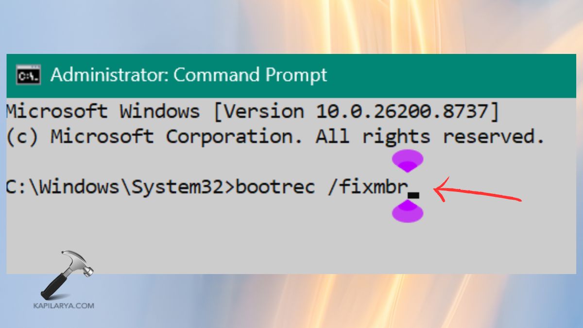 bootrec commands to Rebuild Windows Boot Configuration to fix EXCEPTION_ON_INVALID_STACK BSOD on Windows 11