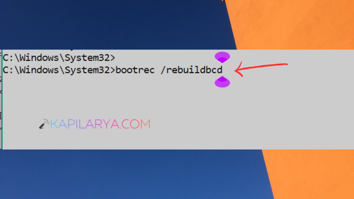 bootrec rebuildbcd