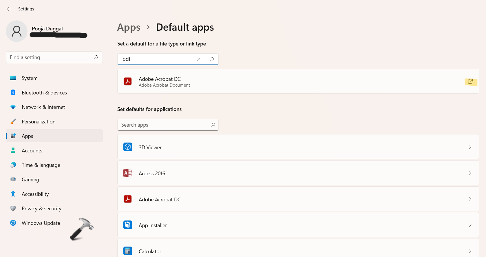How to change default apps in windows 11