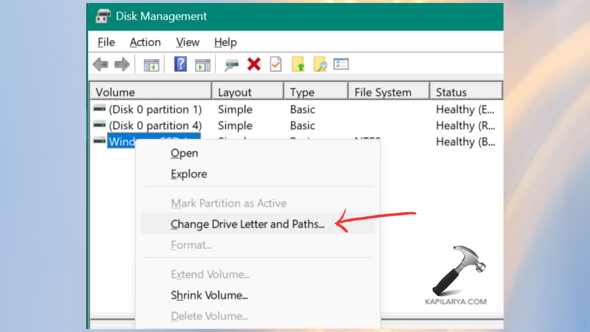 change driver letter and paths