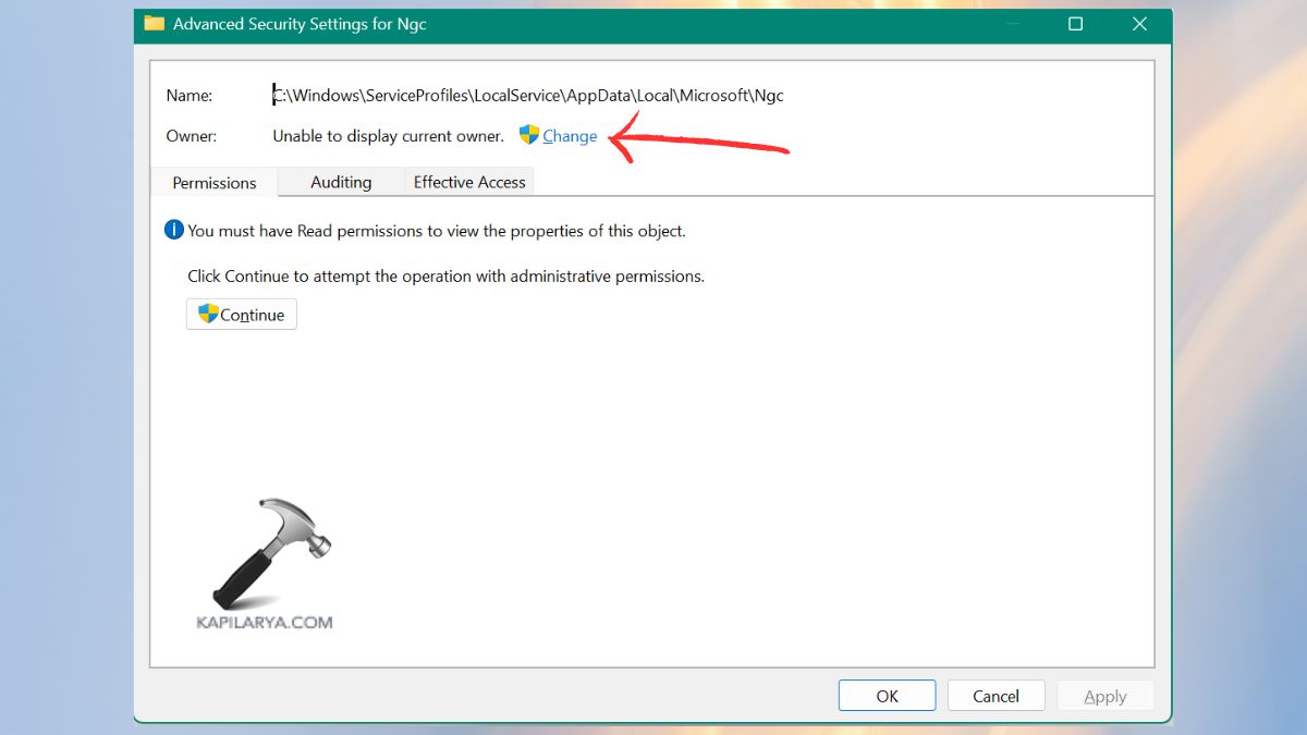 change owner for ngc folder