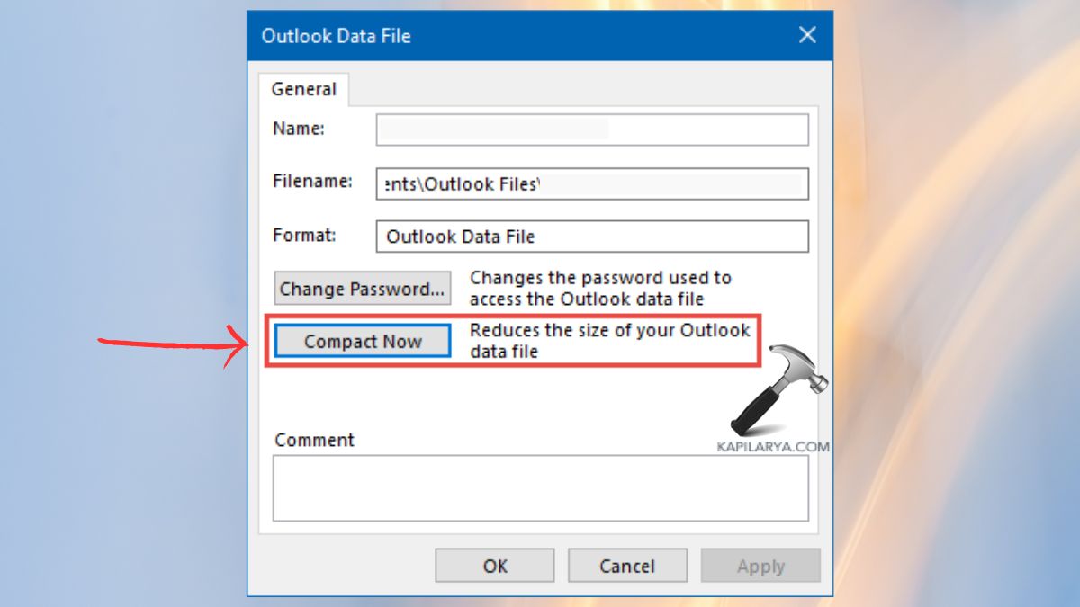 compact now outlook data file ost