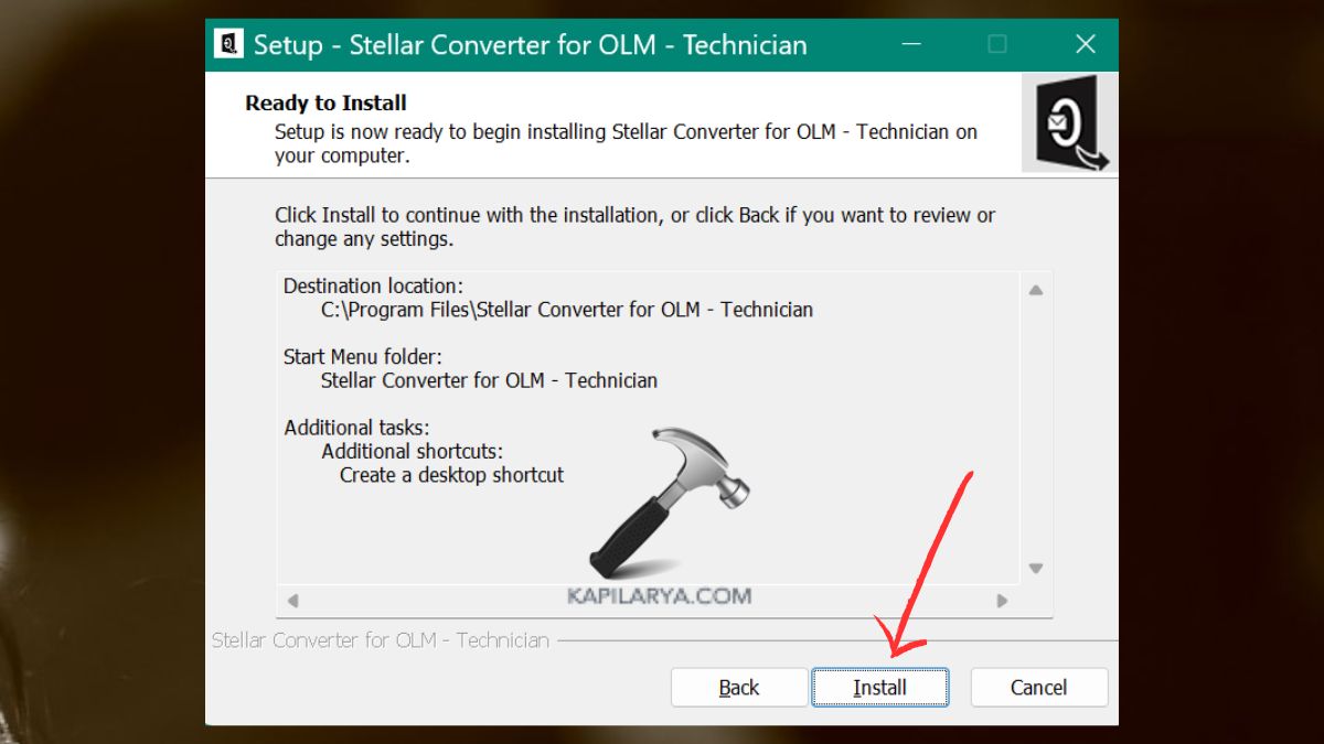 confirm details and tap Install