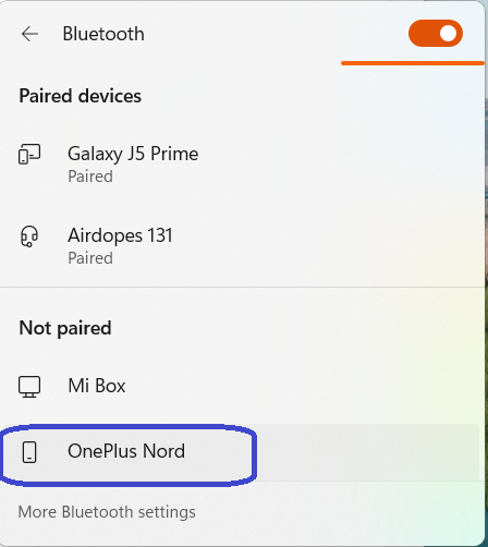 Connect Android mobile with Windows 11 via Bluetooth SC 8