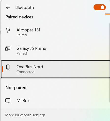 Connect Android mobile with Windows 11 via Bluetooth SC 11