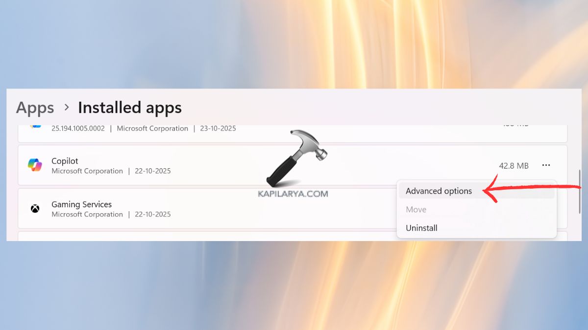 copilot advanced option