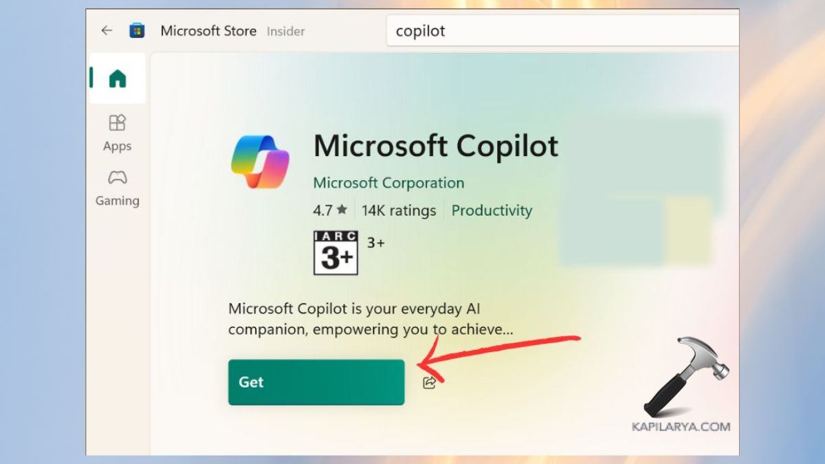 copilot install from microsoft store