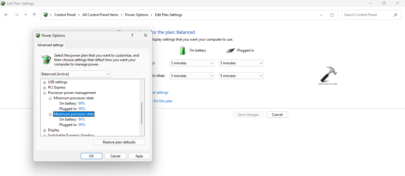 Changing processor state
