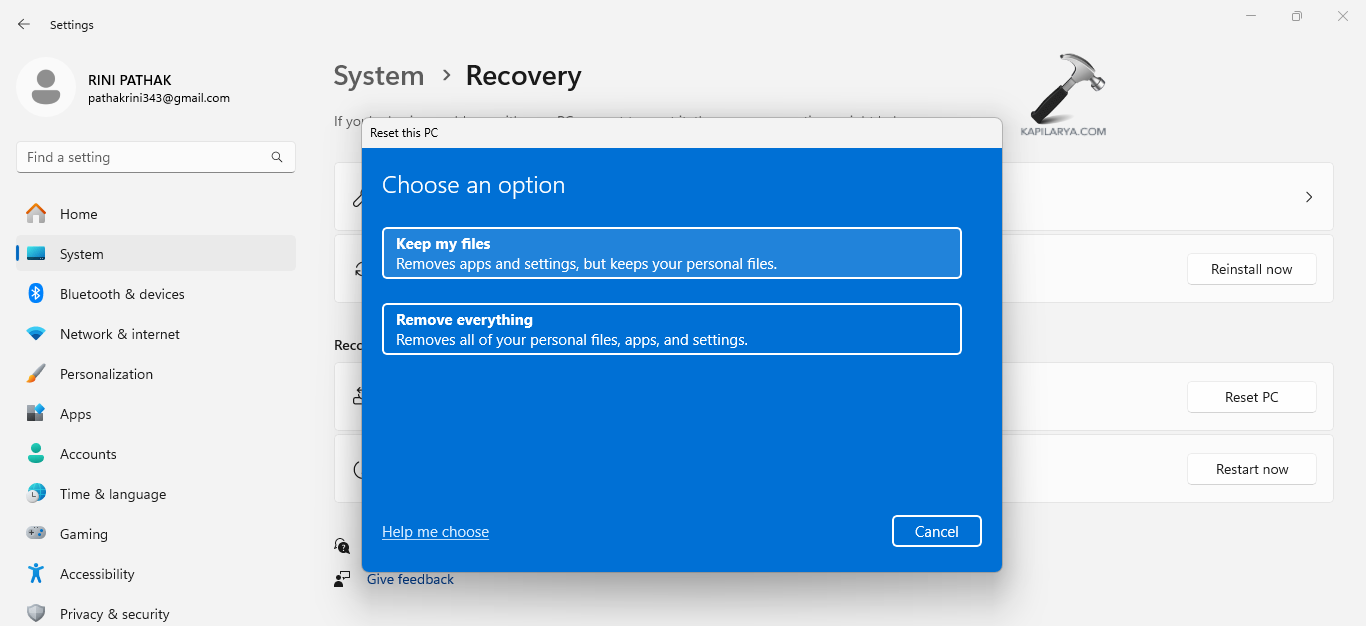 Keeping or removing everything