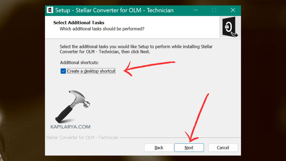 create a desktop shortcut