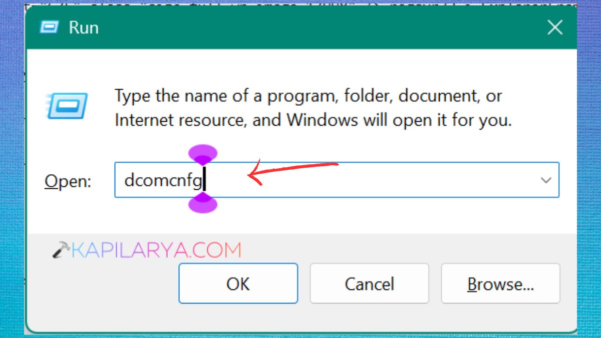 dcomcnfg to open Component Services