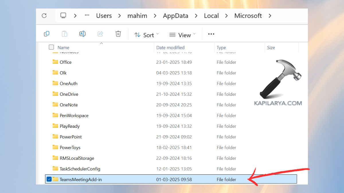 delete teams folder