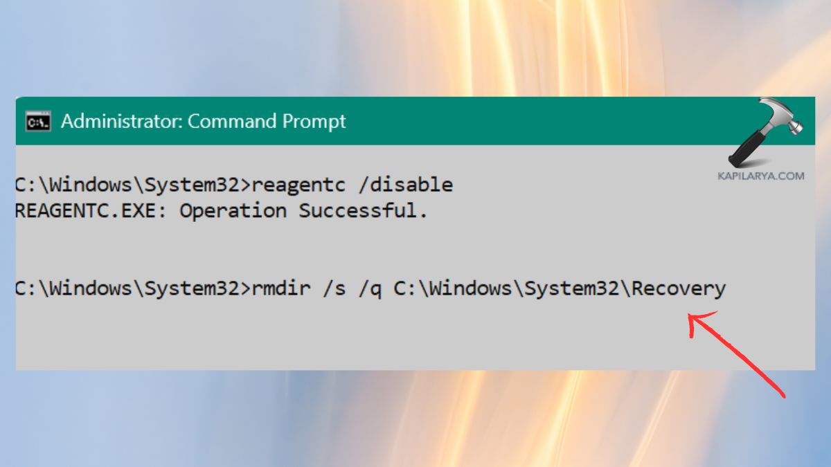 delete the recovery folder