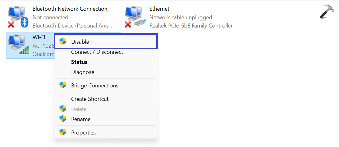 Re-enable the Network Adapter and DHCP Service