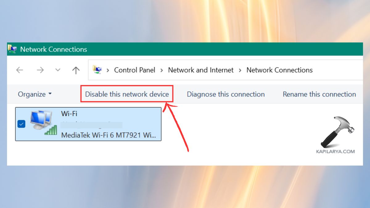 disable this network device