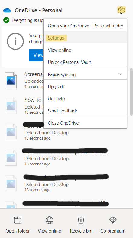 disable onedrive sync settings