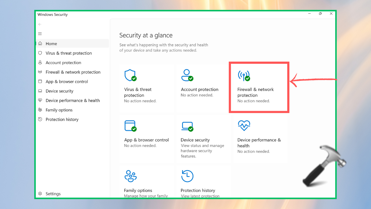 firewall and network protection windows security