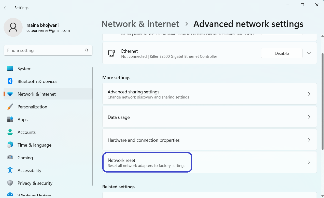 Fix Windows Ethernet Not Working