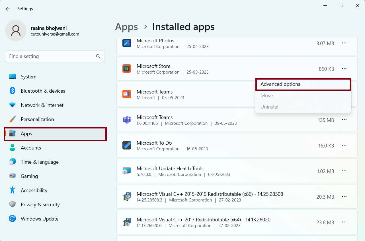 Reset the Microsoft Store App