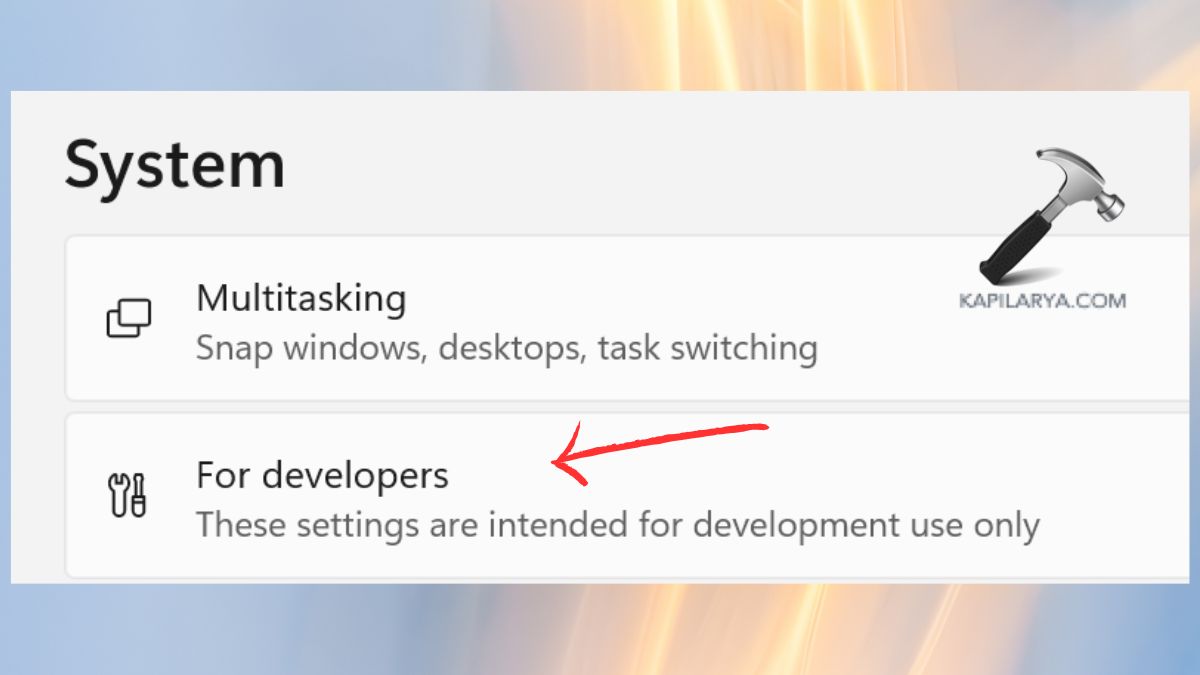 for developers in system