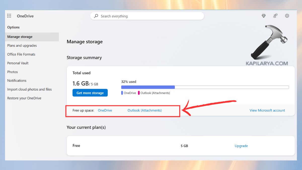 free up space onedrive