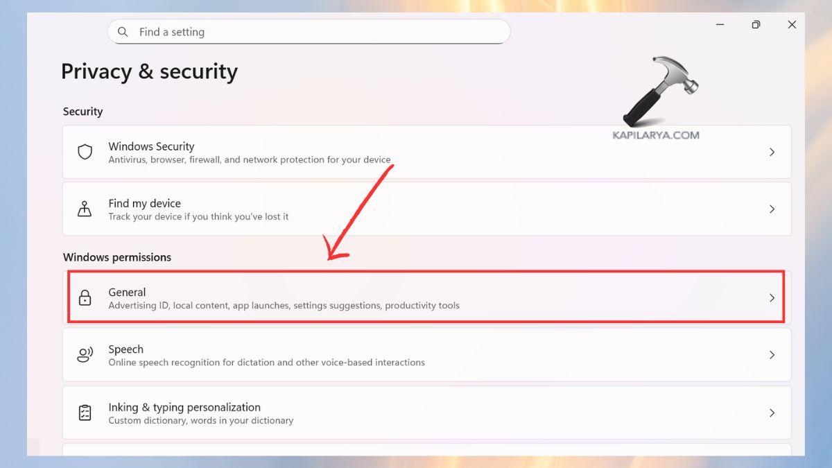 general in privacy & security