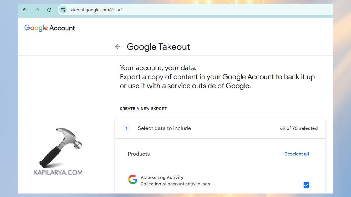 google takeout to export every data Recover data from stolen Android phone