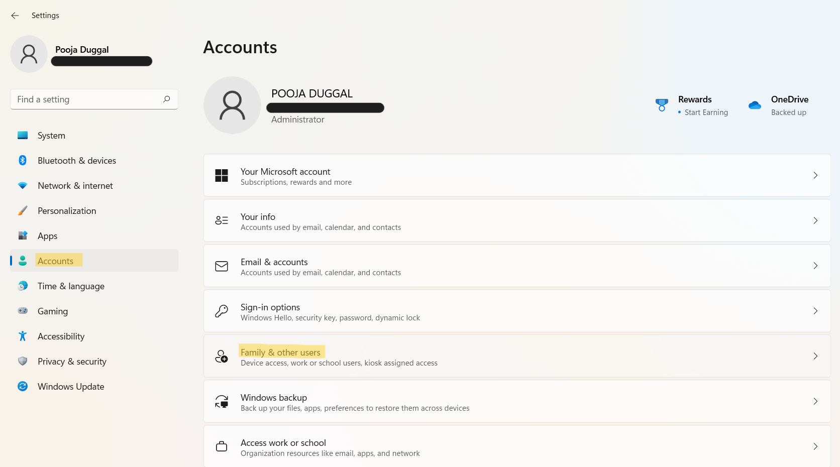 how to add account on windows 11