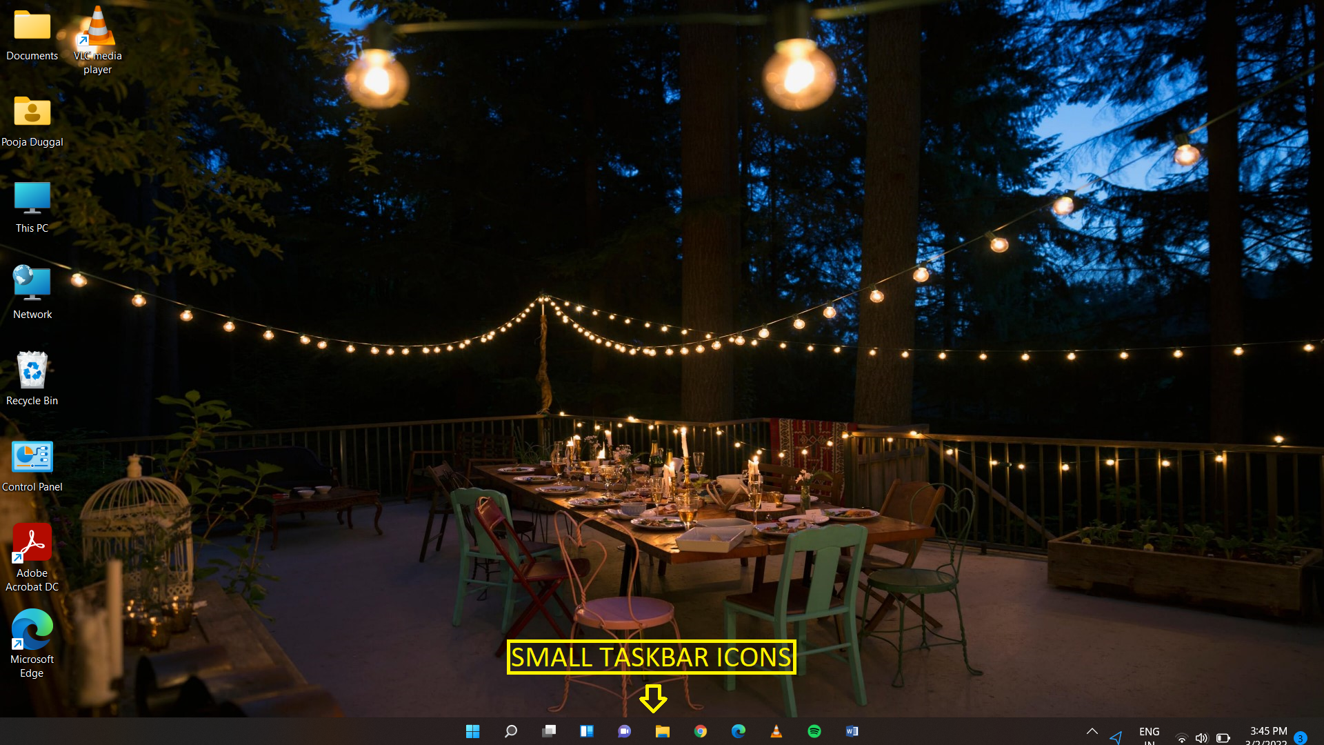 How to change taskbar icon size in Windows 11