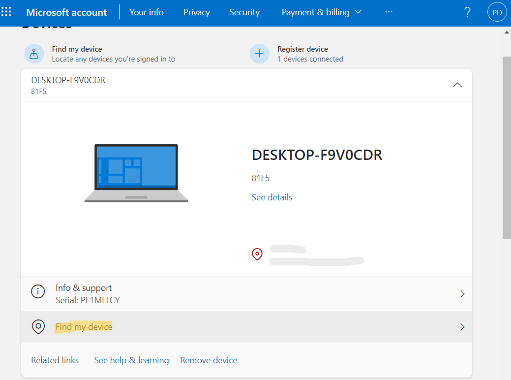 How to enable find my device in windows 11
