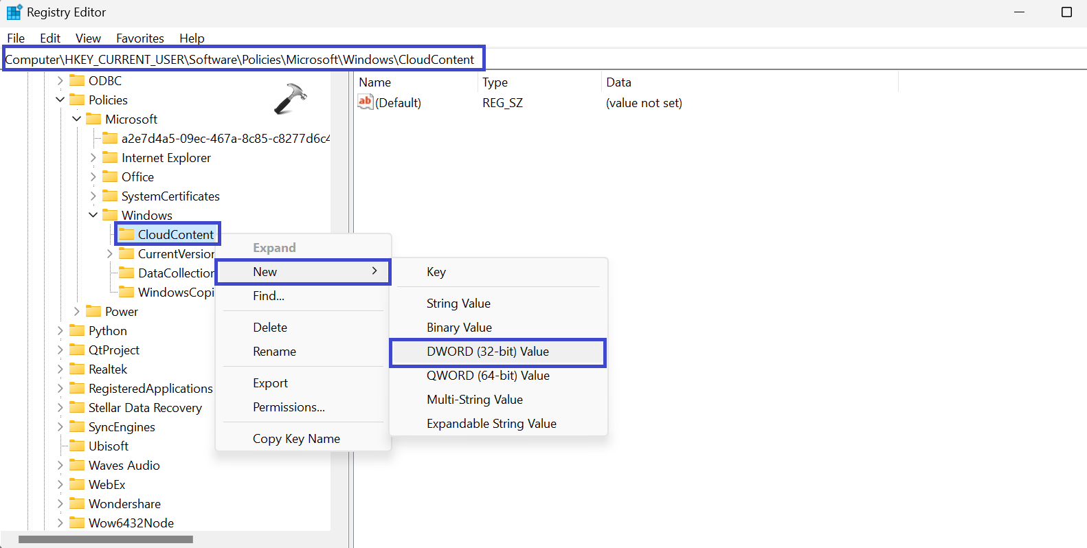 Using Registry Editor 