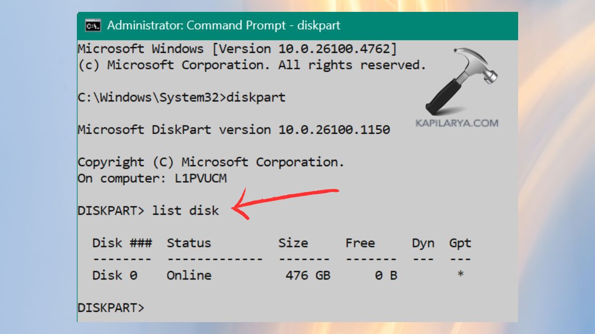 list the Drives command prompt